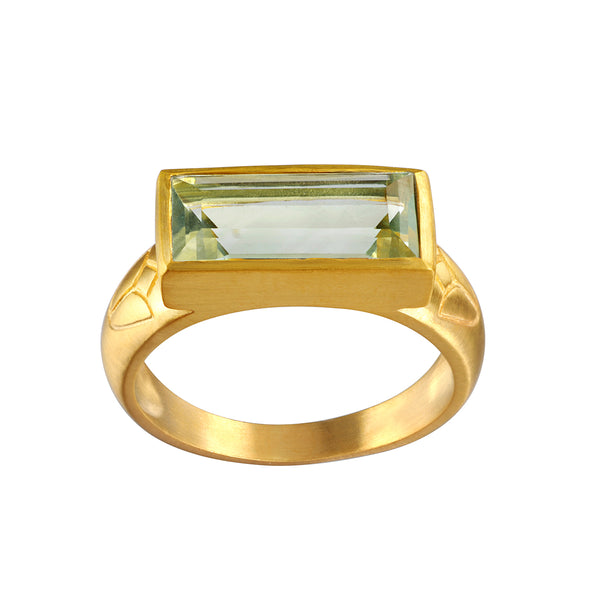 satya jewelry Blooming Splendor Lotus Green Amethyst Ring