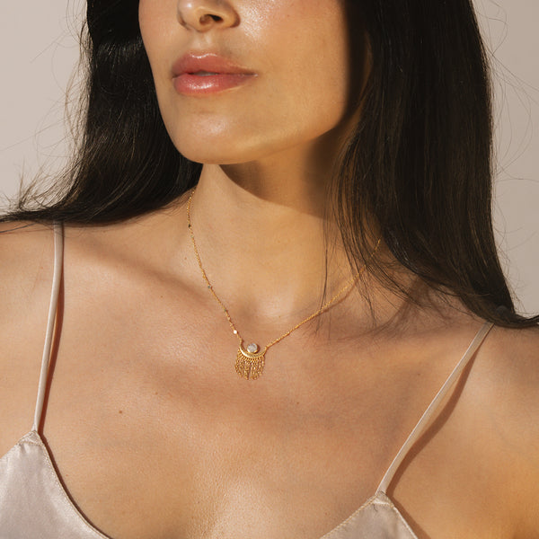 Satya Jewelry Cascade Of Starlight Moonstone Fringe Necklace