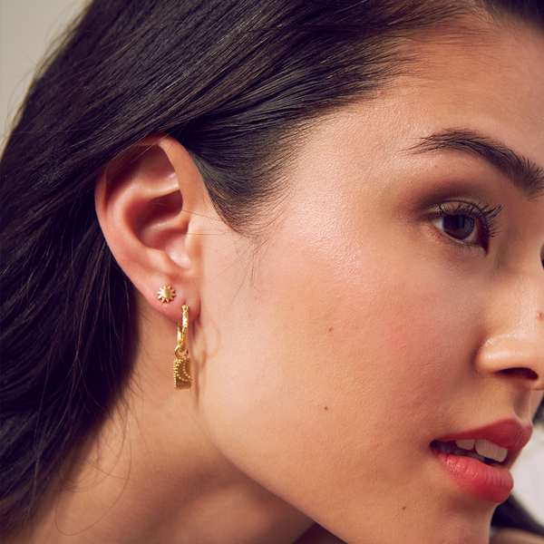 Satya Jewelry Celestial Light Moon And Sun Stud Earrings