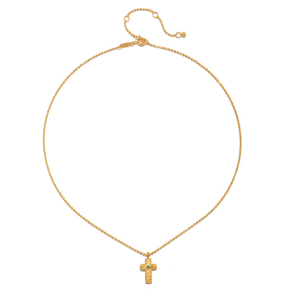Satya Jewelry Centered In Faith Cross Gold Necklace