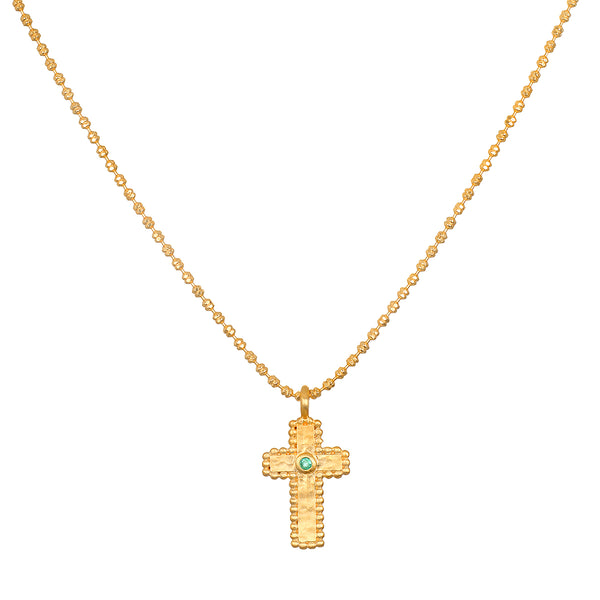 satya jewelry Centered in Faith Cross Gold Necklace