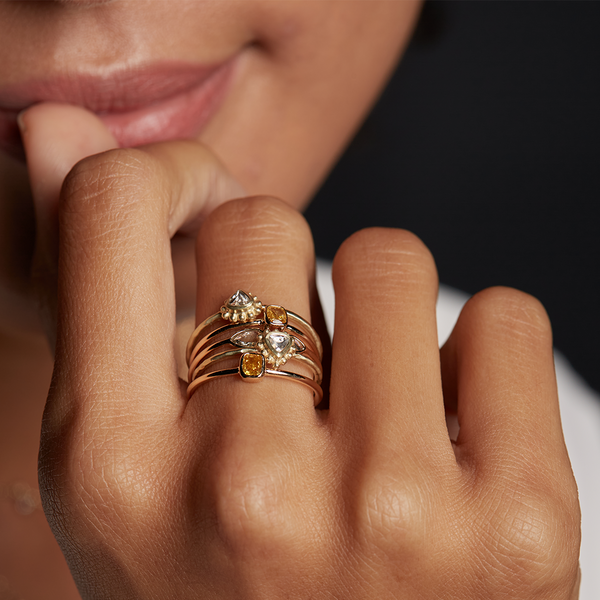 Satya Jewelry Cherished Heirloom 14kt Gold Yellow Diamond Ring