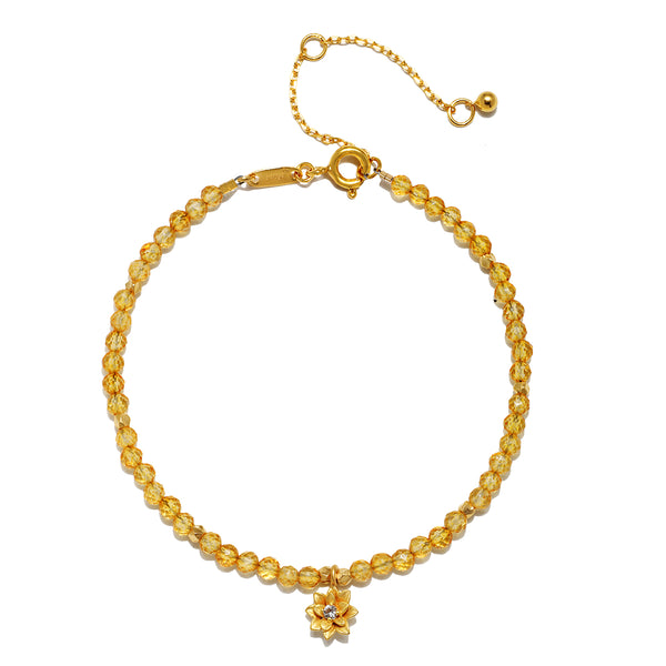 satya jewelry Citrine Lotus November Birthstone Bracelet