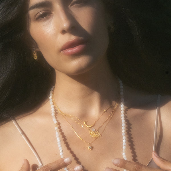 Satya Jewelry Clarity White Topaz Starburst Necklace