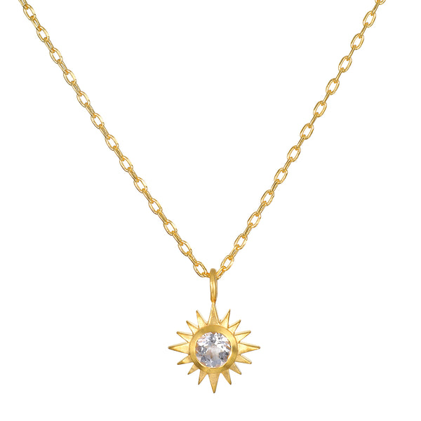 satya jewelry Clarity White Topaz Starburst Necklace