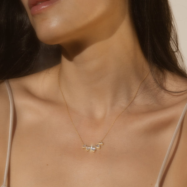 Satya Jewelry Commence With Clarity White Topaz Lotus Petal Necklace