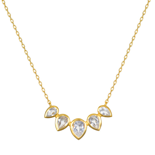 satya jewelry Commence with Clarity White Topaz Lotus Petal Necklace