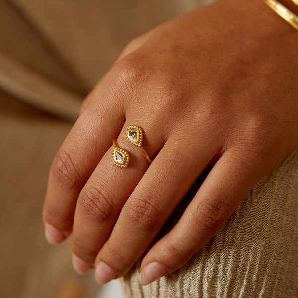 Satya Jewelry Commune With Love Blue Topaz Adjustable Ring