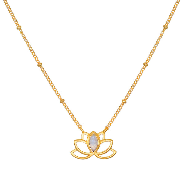 satya jewelry Cultivate Intuition Lotus Moonstone Necklace