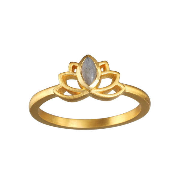 satya jewelry Cultivate Truth Lotus Labradorite Ring