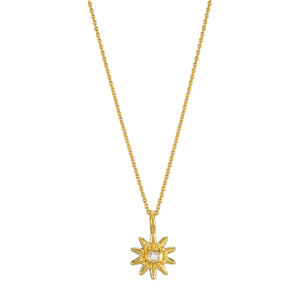 satya jewelry Dawn of Possibilities 14kt Gold Sun Necklace
