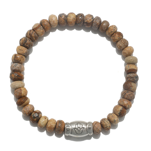 satya jewelry Deeply Rooted Picture Jasper Gemstone Men's Bracelet
