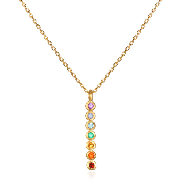 satya jewelry Divine Alignment Gemstone Chakra Necklace
