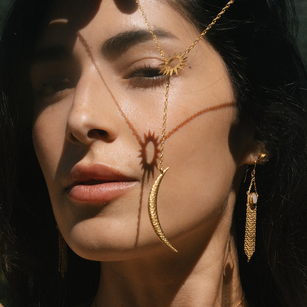 Satya Jewelry Dreams Celestial Sun And Moon Lariat Necklace