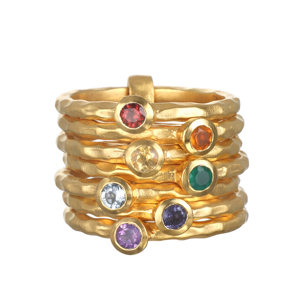 satya jewelry Ebb and Flow Chakra Stacked Statement Ring