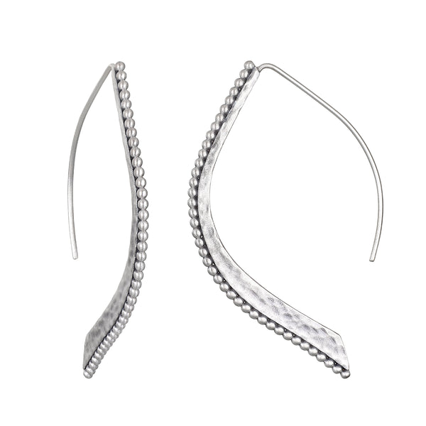 satya jewelry Embody Grace Lotus Petal Silver Earrings