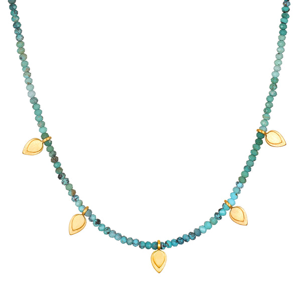 satya jewelry Emerging Hope Turquoise Petal Choker Necklace