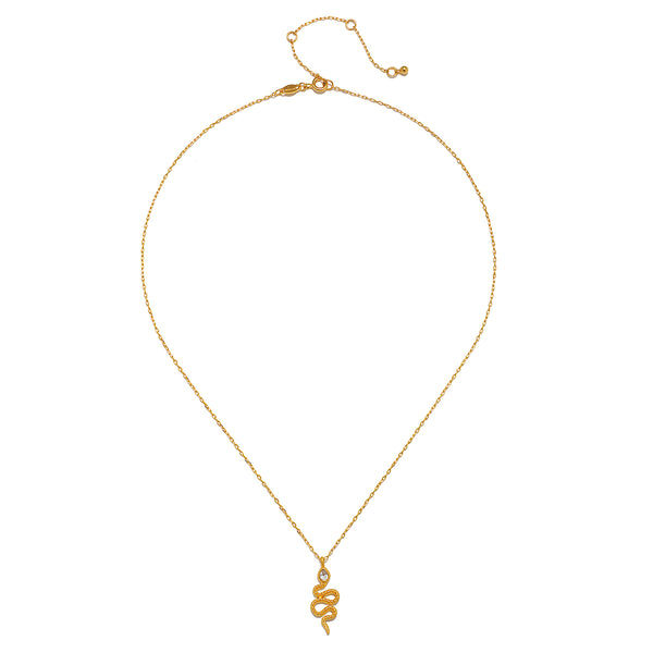 Satya Jewelry Enduring Individuality White Topaz Snake Necklace