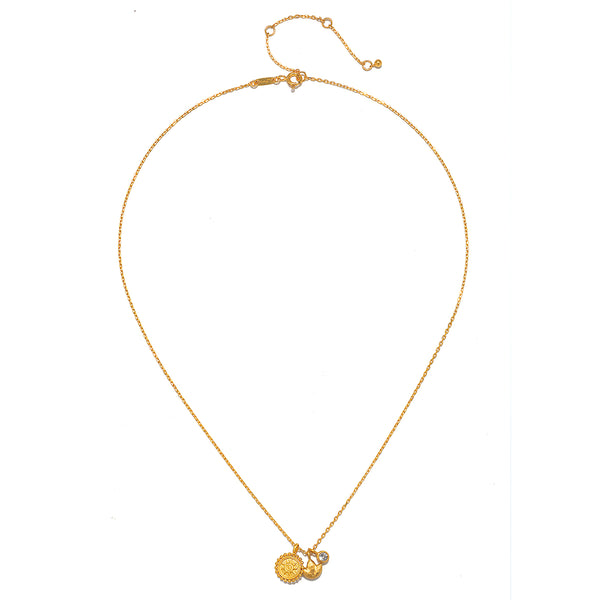 Satya Jewelry Enlightened Journey Mandala Lotus Charm Necklace