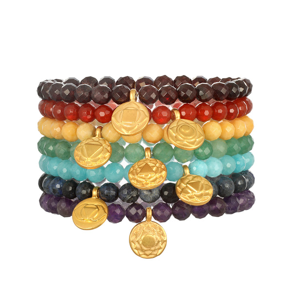 satya jewelry Find Your Balance Chakra Bracelet Set