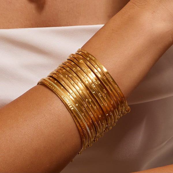 Satya Jewelry Gold Large Bangle Bracelet Cuff - Something Special