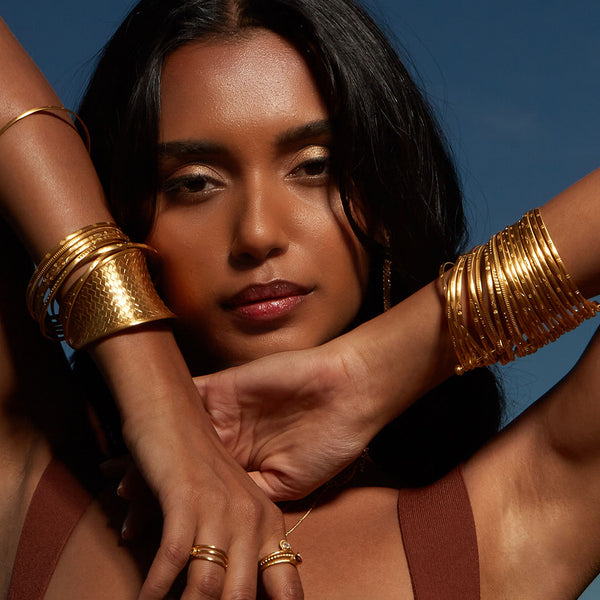 Satya Jewelry Gold Large Bangle Bracelet Cuff - Something Special
