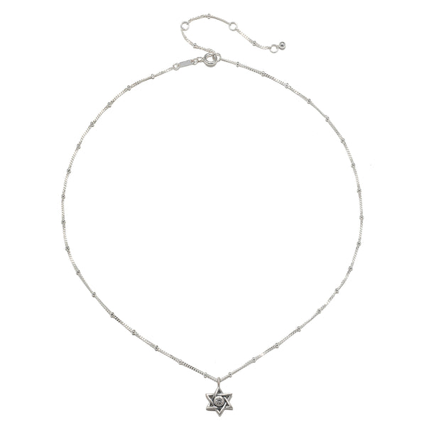 Satya Jewelry Guiding Faith Silver Star Of David Necklace
