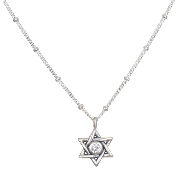 satya jewelry Guiding Faith Silver Star of David Necklace