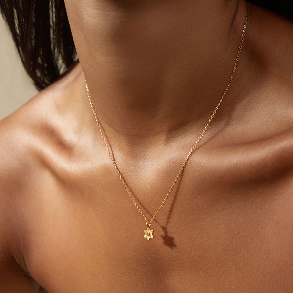 Satya Jewelry Guiding Faith White Topaz Star Of David Necklace