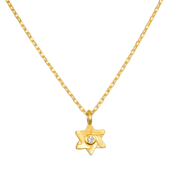 satya jewelry Guiding Faith White Topaz Star of David Necklace