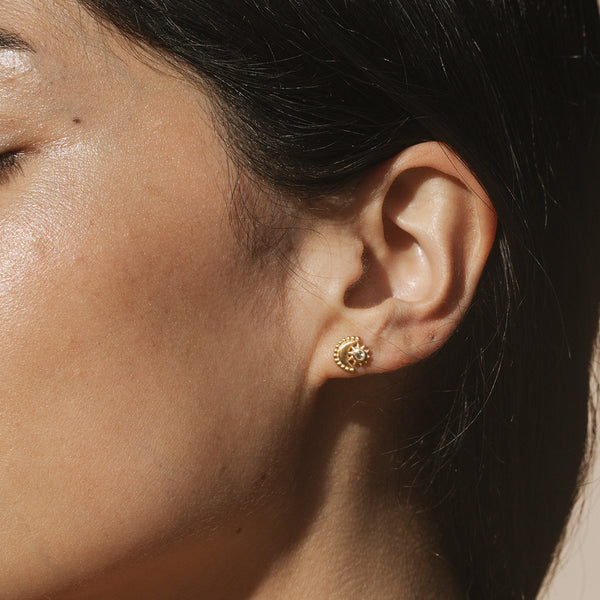 Satya Jewelry Guiding Star Celestial White Topaz Stud Earrings