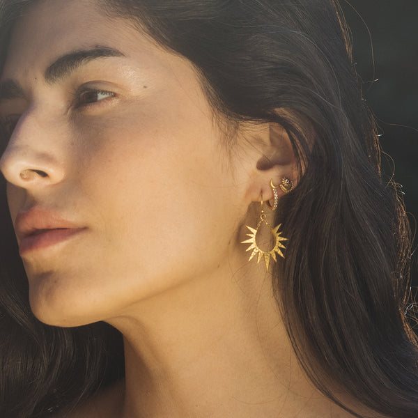 Satya Jewelry Guiding Star Celestial White Topaz Stud Earrings