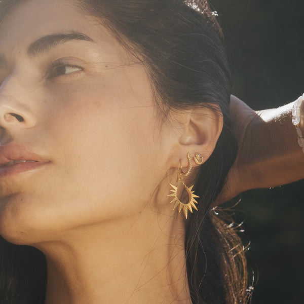 Satya Jewelry Guiding Star Celestial White Topaz Stud Earrings