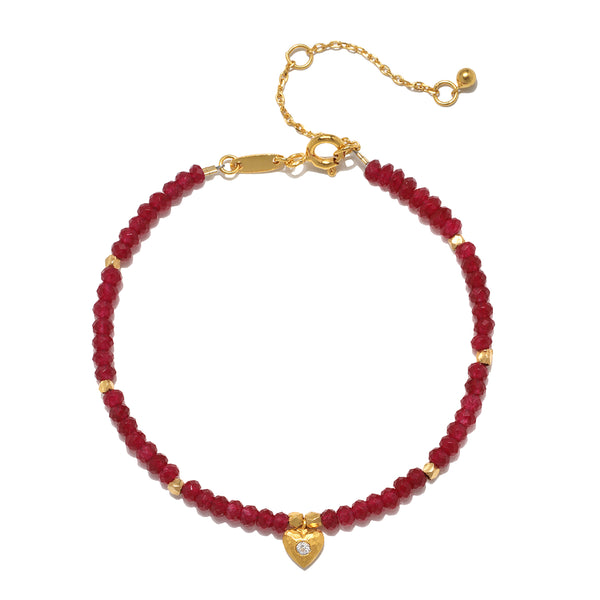 satya jewelry Healing Heart Red Onyx Heart Bracelet