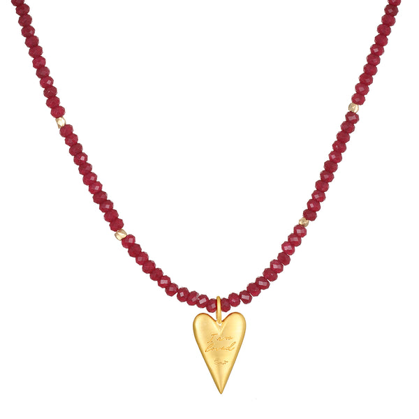 Satya Jewelry Healing Heart Red Onyx Heart Necklace