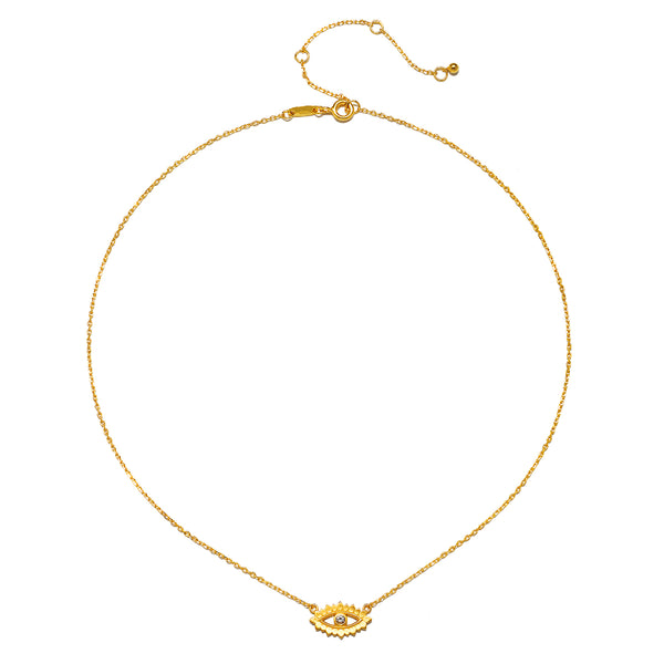 Satya Jewelry Ignite Intuition White Topaz Evil Eye Necklace