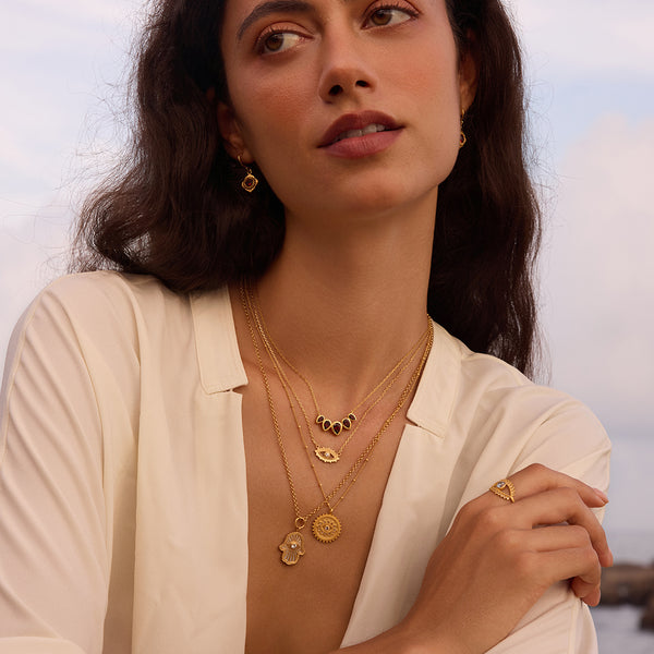 Satya Jewelry Ignite Strength Garnet Petal Necklace