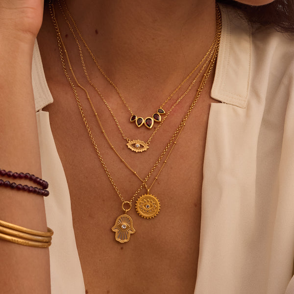 Satya Jewelry Ignite Strength Garnet Petal Necklace