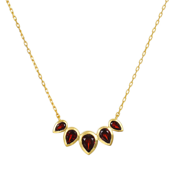satya jewelry Ignite Strength Garnet Petal Necklace