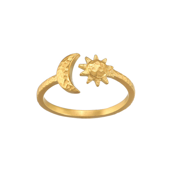 satya jewelry Illuminated Spirit Moon Sun Adjustable Ring