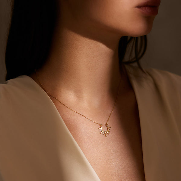 Satya Jewelry Incandescent Glow 14kt Gold Starburst Necklace