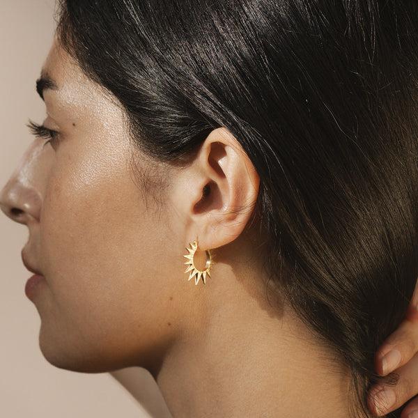 Satya Jewelry Incandescent Glow Starburst Hoop Earrings