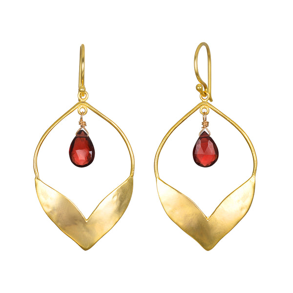 satya jewelry Infinite Possibilities Garnet Lotus Earrings