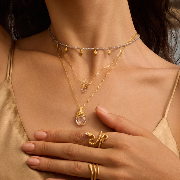 Satya Jewelry Inspired Beginnings Labradorite Petal Beaded Necklace