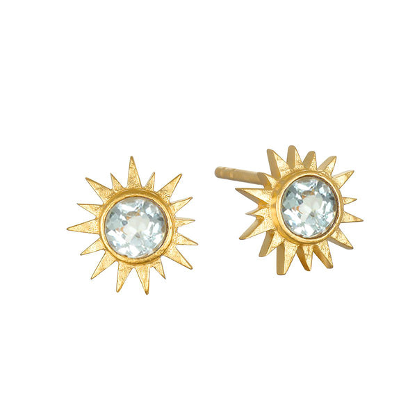 satya jewelry Light Seeker Blue Topaz Starburst Earrings