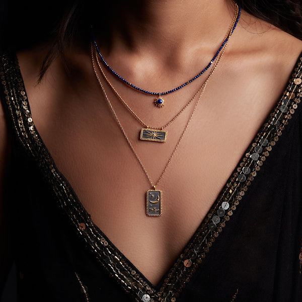 Satya Jewelry Light Seeker Lapis Starburst Choker Necklace