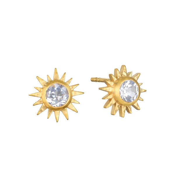 satya jewelry Light Seeker White Topaz Starburst Stud Earrings