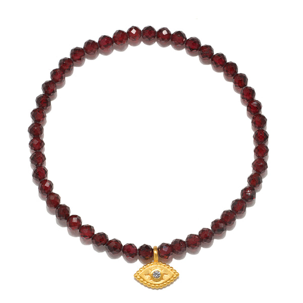 satya jewelry Loving Protection Garnet Evil Eye Bracelet