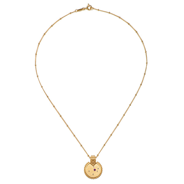 Satya Jewelry Mandala Zodiac Aquarius Amethyst Necklace