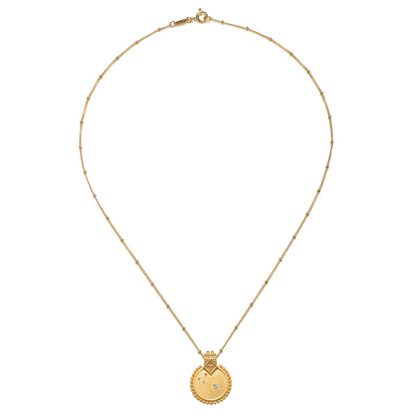 Satya Jewelry Mandala Zodiac Aries White Topaz Necklace